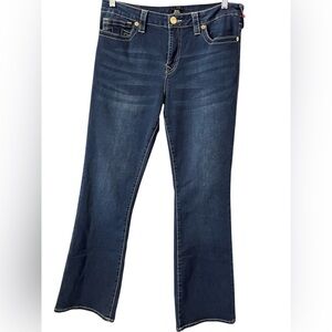 True Religion Becca Mid Rise Bootcut Dark Indigo Flare Jeans 32x32